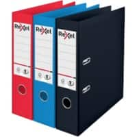 Rexel No.1 Choices Lever Arch File A4 72 mm Assorted 2 ring 2115709 Polypropylene Portrait Pack of 3