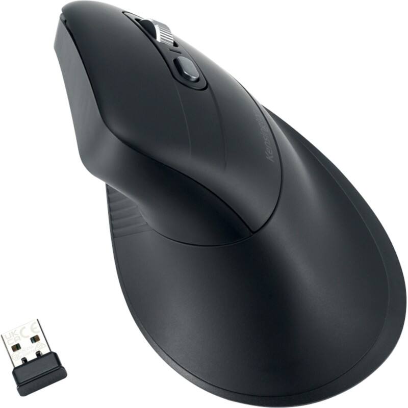 Kensington EQ Pro Fit Ergo MY630 Wireless Rechargeable Vertical Mouse K72482WW Optical For Right-Handed Users Bluetooth/USB-A Nano Receiver Black
