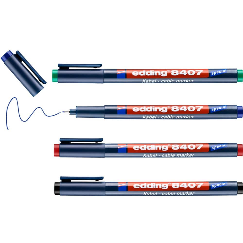 edding Cable Marker E-8407 Assorted Bullet 0.3 mm Pack of 4