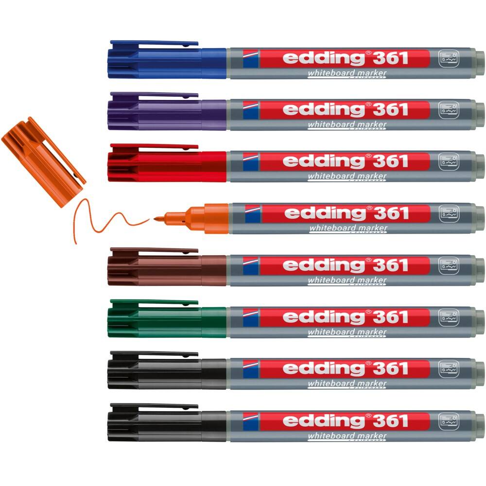 edding E-361 Whiteboard Marker Assorted Bullet  - 1 mm Pack of 8