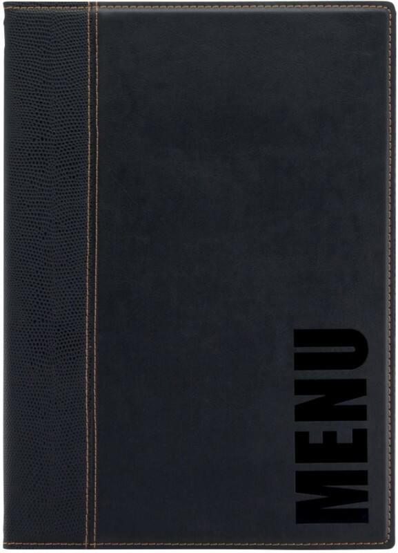 Securit Trendy Menu Holder Freestanding Rectangular 24 (W) x 0.4 (D) x 34 (H) cm Black