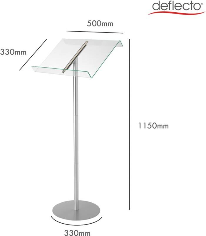 Deflecto Lectern Metal Silver