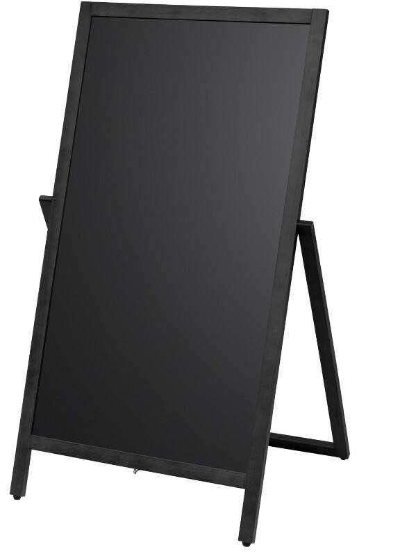 SHOWDOWN Pavement Sign Floor standing 2 Panels Wood Black Weather proof ZPCHFBL55x105