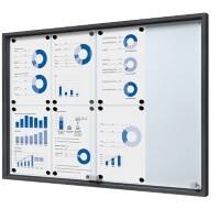 SHOWDOWN Display Case Magnetic 8 x A4 Wall Mounted Lockable Indoor 90.6 (W) x 64.1 (H) cm Anthracite  