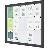SHOWDOWN Display Case Magnetic 15 x A4 Wall Mounted Lockable Outdoor 119 (W) x 101.2 (H) cm Anthracite