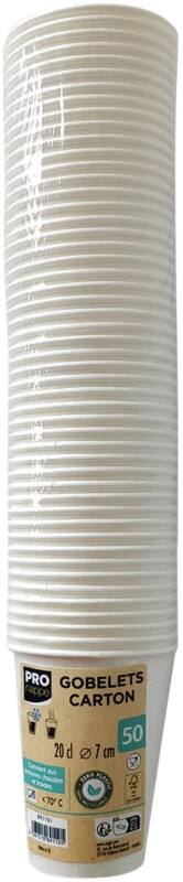 PROnappe Disposable Cups White 7.5 x 7.5 x 34.5 cm 50 Pieces of 200 ml 