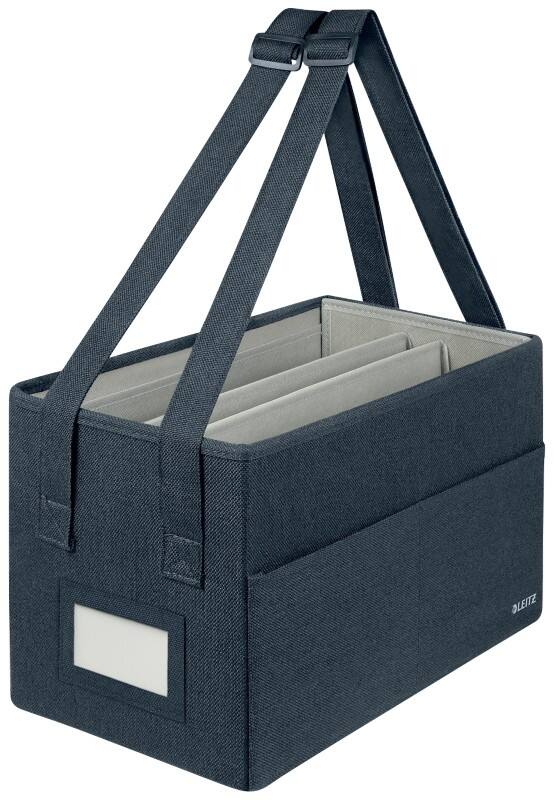 Leitz Fabric Compact Hot Desking Work Bag 6576 Foldable With Carry Handles Grey 355 x 210 x 200 mm