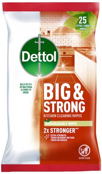 Dettol Big & Strong Kitchen Surface Cleaning Wipes pack of 25
