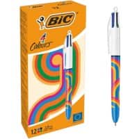 BIC 4 Colours Retro Retractable Ballpoint Pen Multicolour 0.4 mm Medium Ballpoint Refillable
