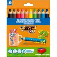 BIC Colouring Pencils Assorted with Sharpener Pack of 10