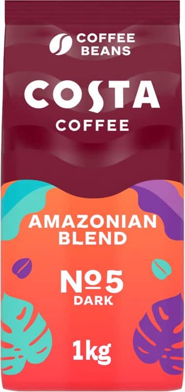 COSTA COFFEE Coffee Beans Bags Beans Amazonian 5 Dark 1 kg 