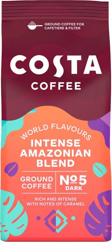 COSTA COFFEE Ground Coffee Bags Ground Intense Amazonian 5 Dark 200 g 