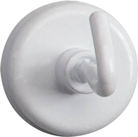 Maul Hook Circular Hook Magnet White 3 kg bearing-capacity 25 mm Pack of 5