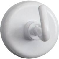 Maul Hook Circular Hook Magnet White 3 kg bearing-capacity 25 mm Pack of 5