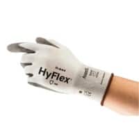 Ansell HyFlex Mechanical Protection Non-Disposable Handling Gloves PU (Polyurethane) HPPE (High-Performance Polyethylene), Nylon, Spandex Extra Extra Extra Large (XXXL) Grey, White 12 Pairs