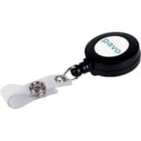 Pavo Badge Reel and Snap Fastener Black, White Pack of 10