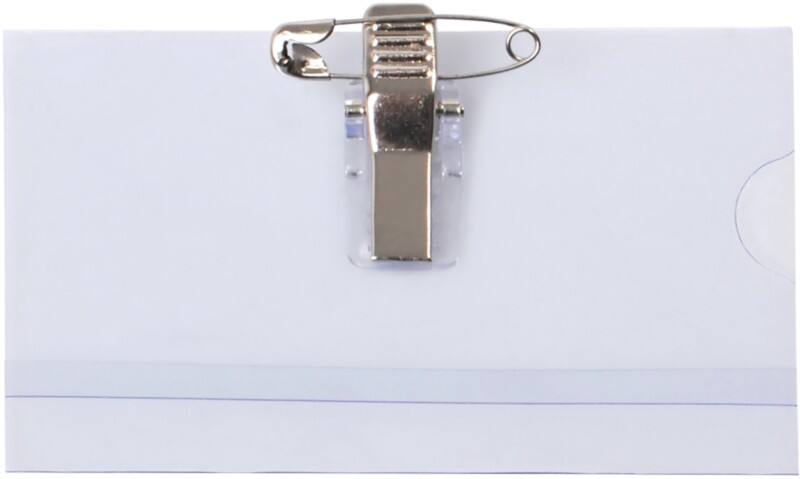 Pavo Name Badge Combi clip 5.4 cm x 9 cm PVC (Polyvinyl Chloride) Pack of 50