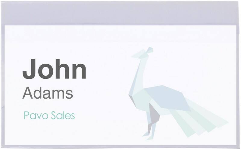 Pavo Name Badge Pin 9 x 5.4 x 5.4 cm PVC (Polyvinyl Chloride) Pack of 50