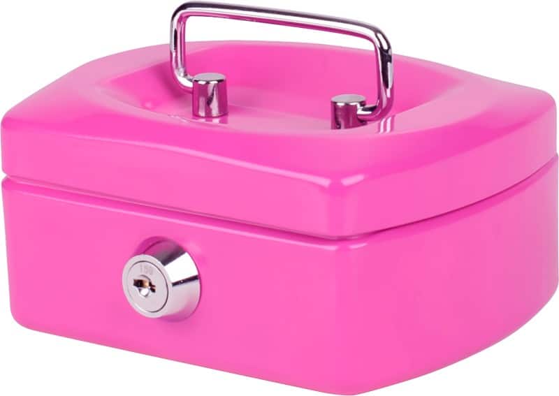 Pavo Cash Box Key lock 125 x 94 x 60 mm Pink