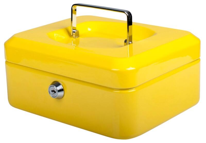 Pavo Cash Box Key lock 206 x 168 x 97 mm Yellow