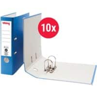 Viking Lever Arch File A4 75 mm Blue 2 ring Cardboard Matt Portrait  Pack of 10
