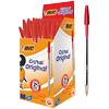 BIC Cristal Original Ballpoint Pen Red Medium 0.4 mm Pack of 50