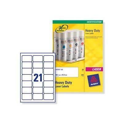 Avery Labels A4 White 38 x 63 mm 20 Sheets of 21 Labels
