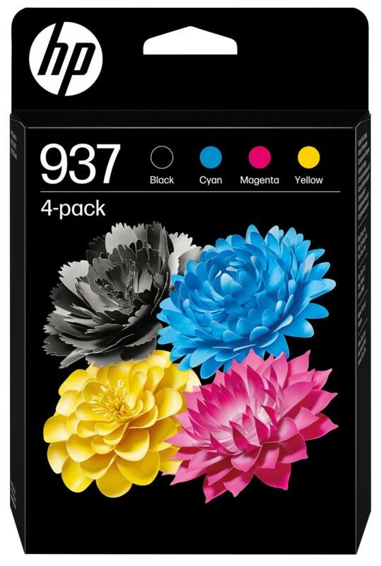 HP 937 Original Ink Cartridge 6C400NE Cyan, Yellow, Magenta, Black Multipack Pack of 4
