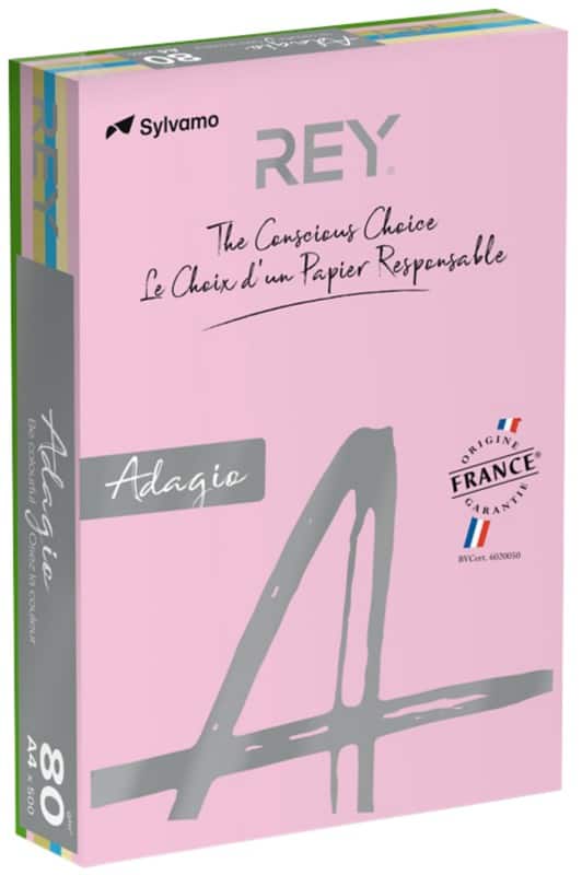 Rey Adagio A4 Coloured Paper Assorted 160 gsm 5 x 50 Sheets