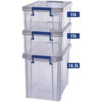 Bankers Box Prostore Storage Box Set 2X10L, 1X18.5L Transparent Set of 3