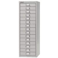 Bisley Steel Multi Drawer Cabinet 15 Drawers 279 x 380 x 860 mm Grey