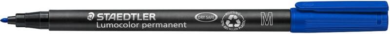 STAEDTLER Lumocolor 317 OHP Marker Medium Bullet 1 mm Blue Refillable Pack of 10