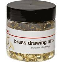Office Depot Flat Drawing Pins Brass 10.5mm Pack of 750