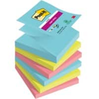 Post-it Cosmic Super Sticky Z-Notes 76 x 76 mm Assorted Colours Square 6 Pads of 90 Sheets