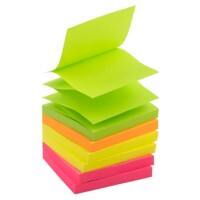 Office Depot Z-Notes 76 x 76 mm Assorted Neon 6 Pads of 100 Sheets