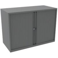 Bisley Tambour Cupboard Lockable with 1 Shelf Steel Essentials 1000 x 470 x 733 mm Grey