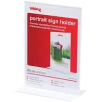 Viking T-Sign Sign Holder A5 Portrait 1 14.9 (W) x 8.3 (D) x 21.4 (H) cm Transparent