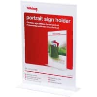 Viking Portrait Sign Holder T-sign A4 Transparent Plastic 211 x 93 x 297mm