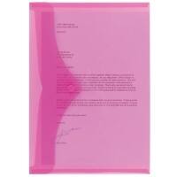 Office Depot Document Wallets A4 Transparent Pink Polypropylene 23.5 x 33.5 cm Pack of 5