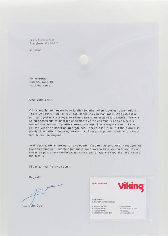 Viking Document Wallet A4 Press Stud PP (Polypropylene) Portrait 23.7 (W) x 33.2 (H) cm Transparent Pack of 5