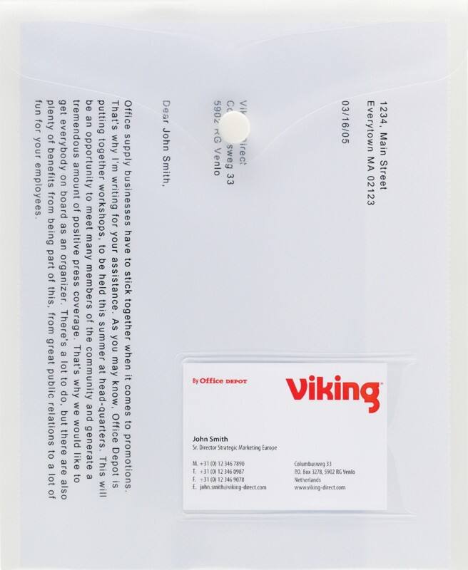 Viking Document Wallet A5 Press Stud PP (Polypropylene) Portrait 18.2 (W) x 22.2 (H) cm Transparent Pack of 5