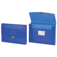 Office Depot Transfer File A4 Transparent Blue Polypropylene 34 x 2.5 x 25 cm