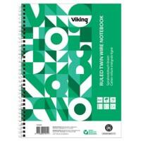 Office Depot A4+ Wirebound White Paper Cover Notebook Ruled Recycled 160 Pages