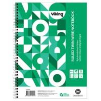 Viking Notebook A4+ Ruled Spiral Bound Paper Soft Cover White Perforated 160 Pages 80 Sheets