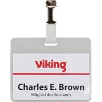 Viking Name Badge Clip 9 x 6 cm Plastic Pack of 50