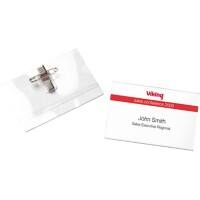 Viking Name Badge Combi clip 9 x 6 cm Plastic Pack of 25