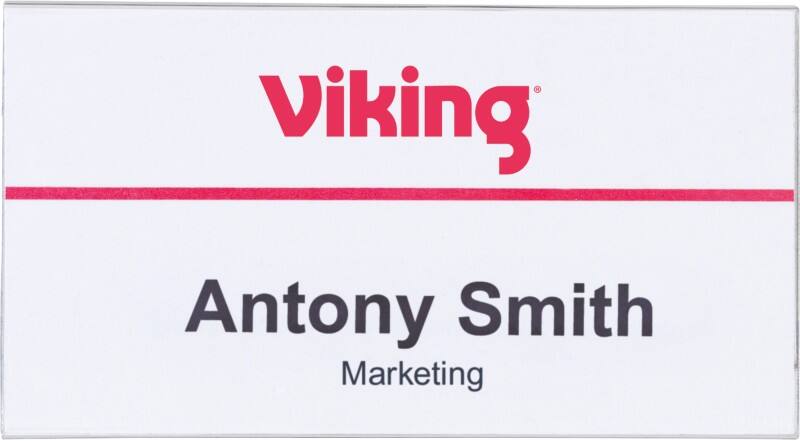 Viking Name Badge Combi clip 7.5 x 4 cm Plastic Pack of 50