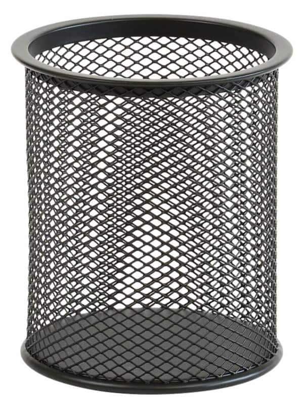 Viking Pencil Cup Wire Mesh Black 9 x 9 x 10 cm