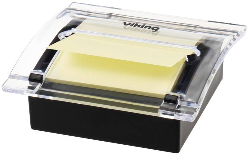 Viking Z-Notes Dispenser Black with Sticky Z-Notes Yellow 76 x 76 mm 100 Sheets