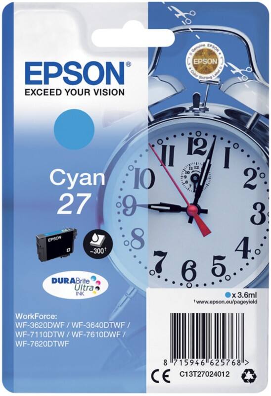 Epson 27 Original Ink Cartridge C13T27024012 Cyan